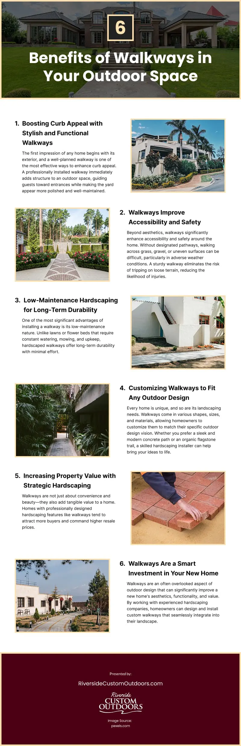 6 Benefits of Walkways in Your Outdoor Space Infographic 6 Benefits of Walkways in Your Outdoor Space Infographic