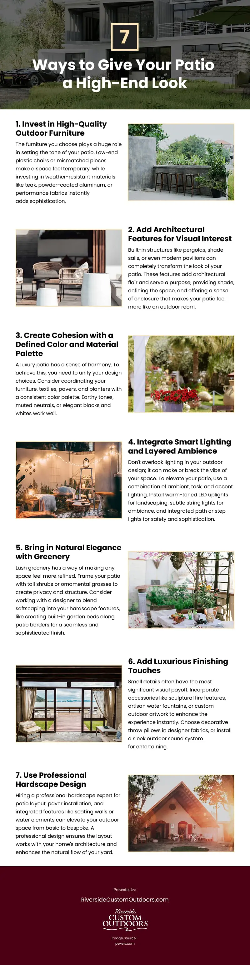 7 Ways to Give Your Patio a High-End Look Infographic 7 Ways to Give Your Patio a High-End Look Infographic