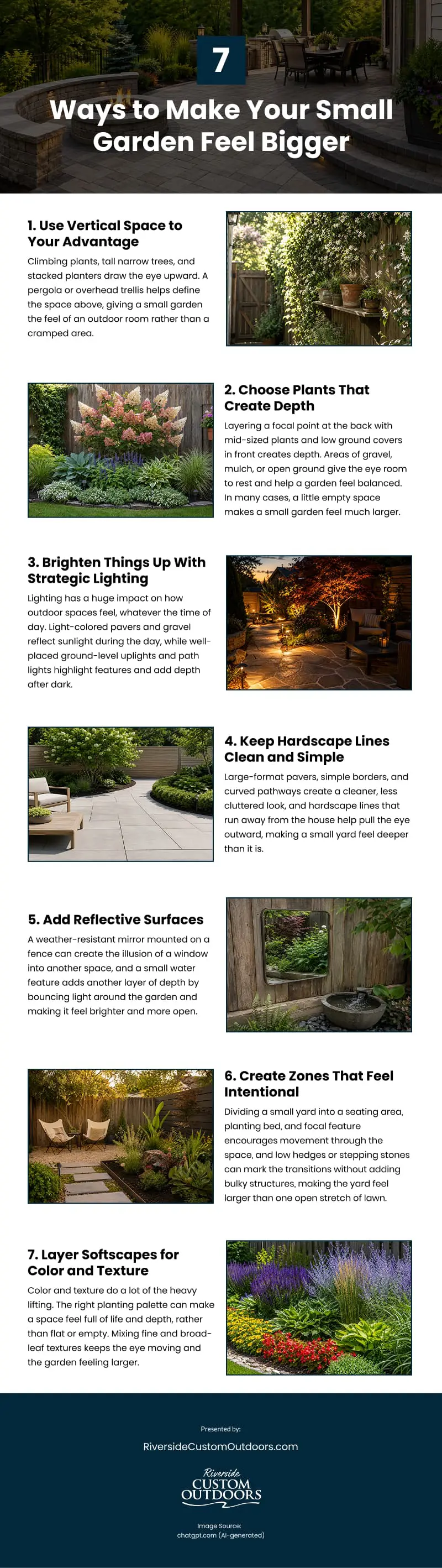 7 Ways to Make Your Small Garden Feel Bigger Infographic 7 Ways to Make Your Small Garden Feel Bigger Infographic
