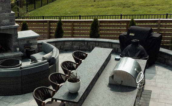 Outdoor kitchen and edible garden designs