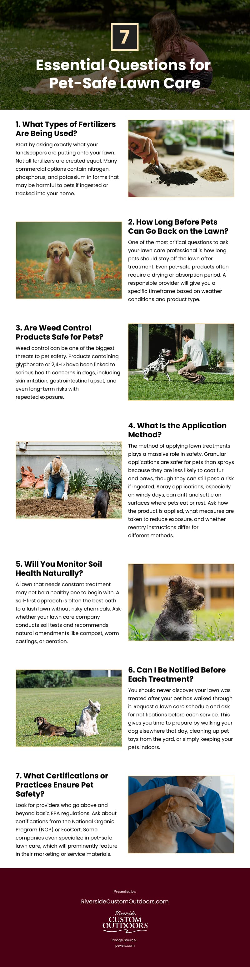 7 Essential Questions for Pet-Safe Lawn Care Infographic